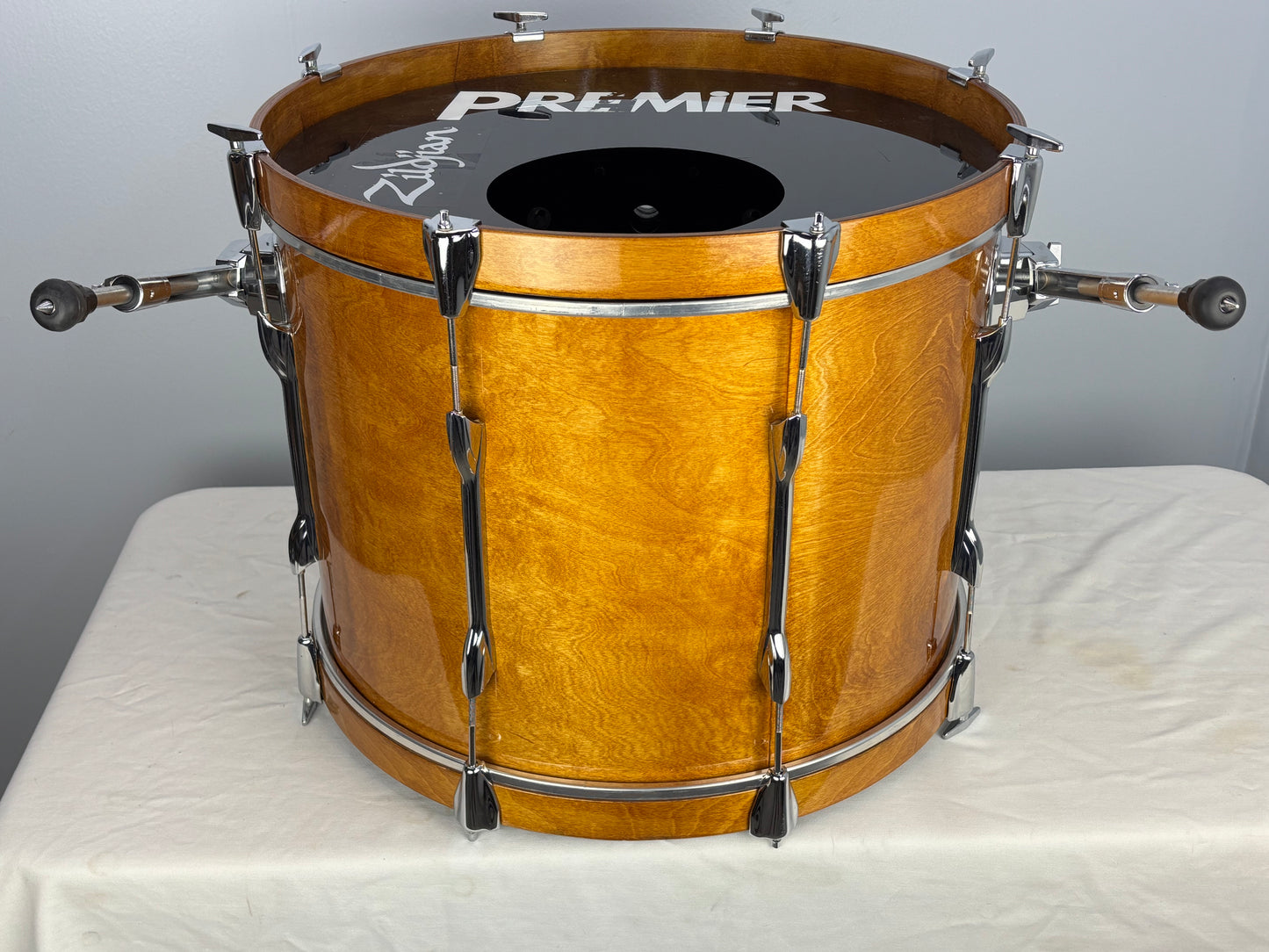 Premier Made in England 18.5 x 22" Honey Maple Bass Drum - Looks Great - Sounds Great!