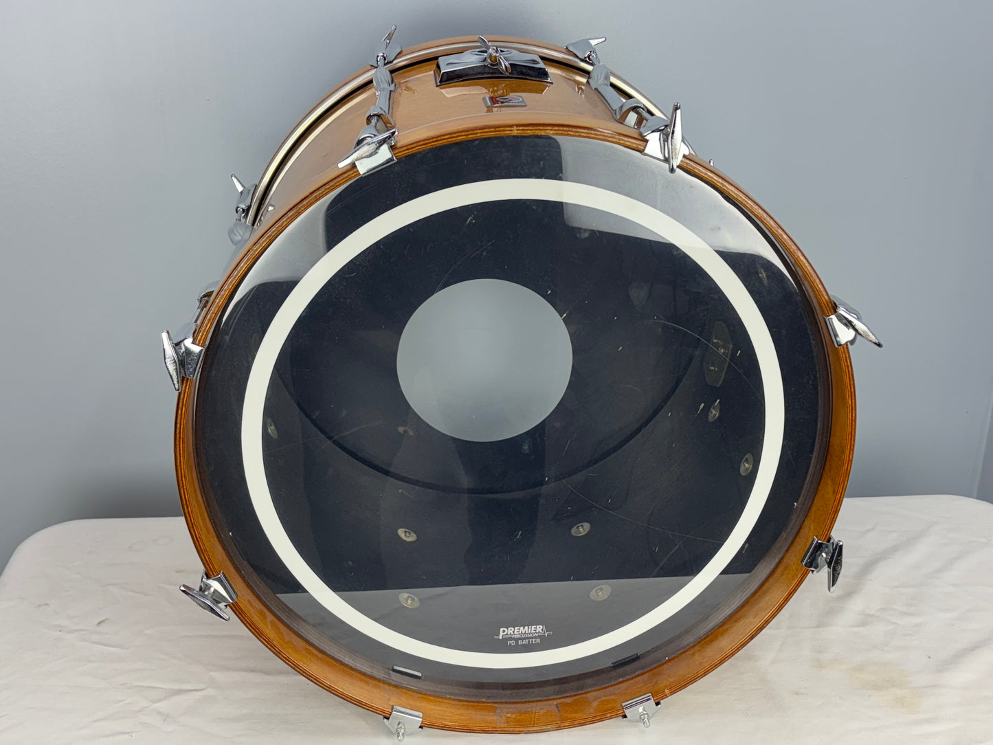 Premier Made in England 18.5 x 22" Honey Maple Bass Drum - Looks Great - Sounds Great!