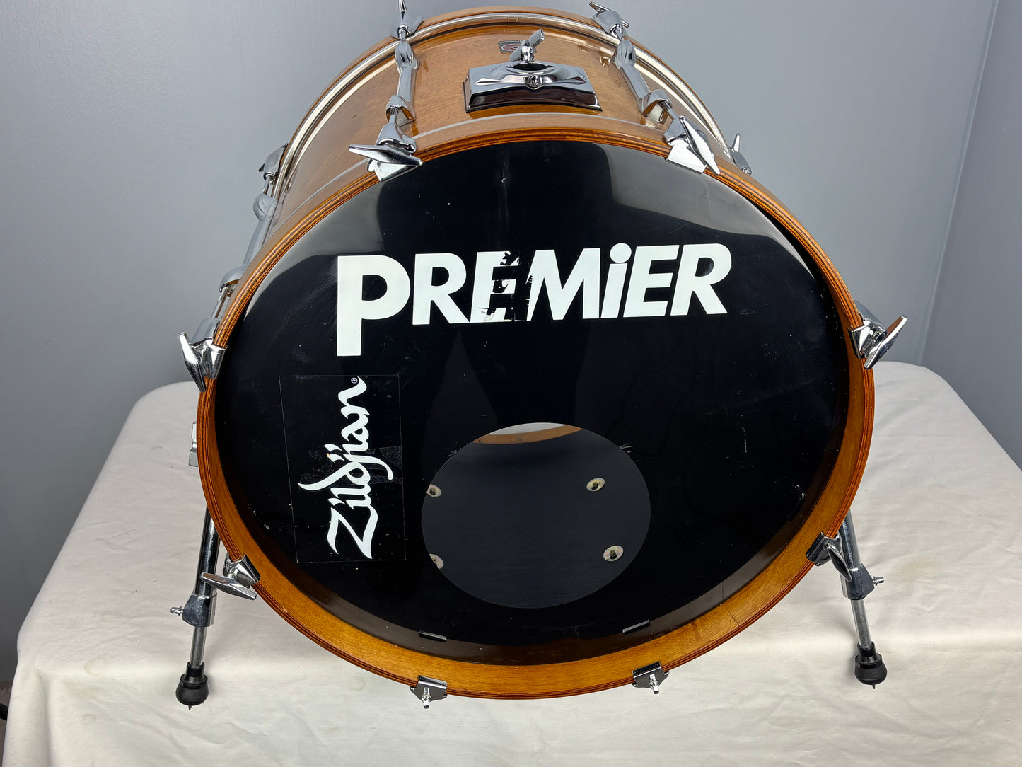 Premier Made in England 18.5 x 22" Honey Maple Bass Drum - Looks Great - Sounds Great!