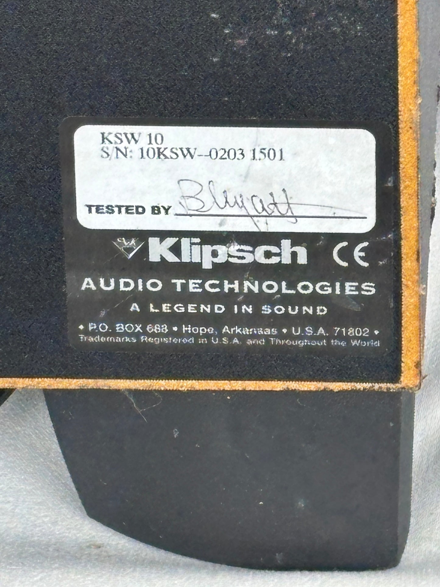 Klipsch KSW 10 Powered Sub-woofer in Great Condition
