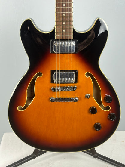 Ibanez Artcore Sunburst AS73-BS-12-01 Hollowbody Electric Guitar Double Cutaway Double F Hole - Mint!