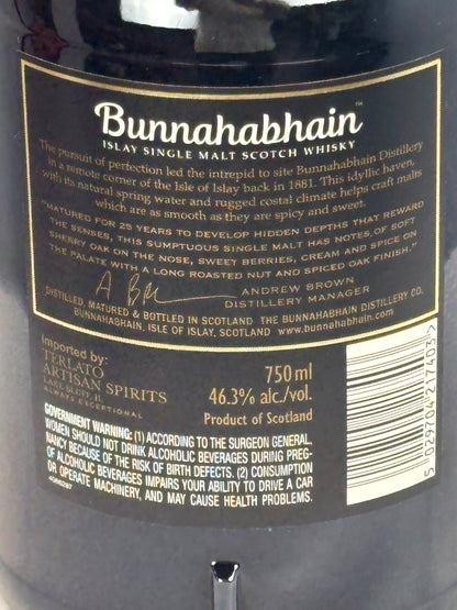 Bunnahabhain 25 Yr Islay Single Malt Scotch Whisky 92 Proof