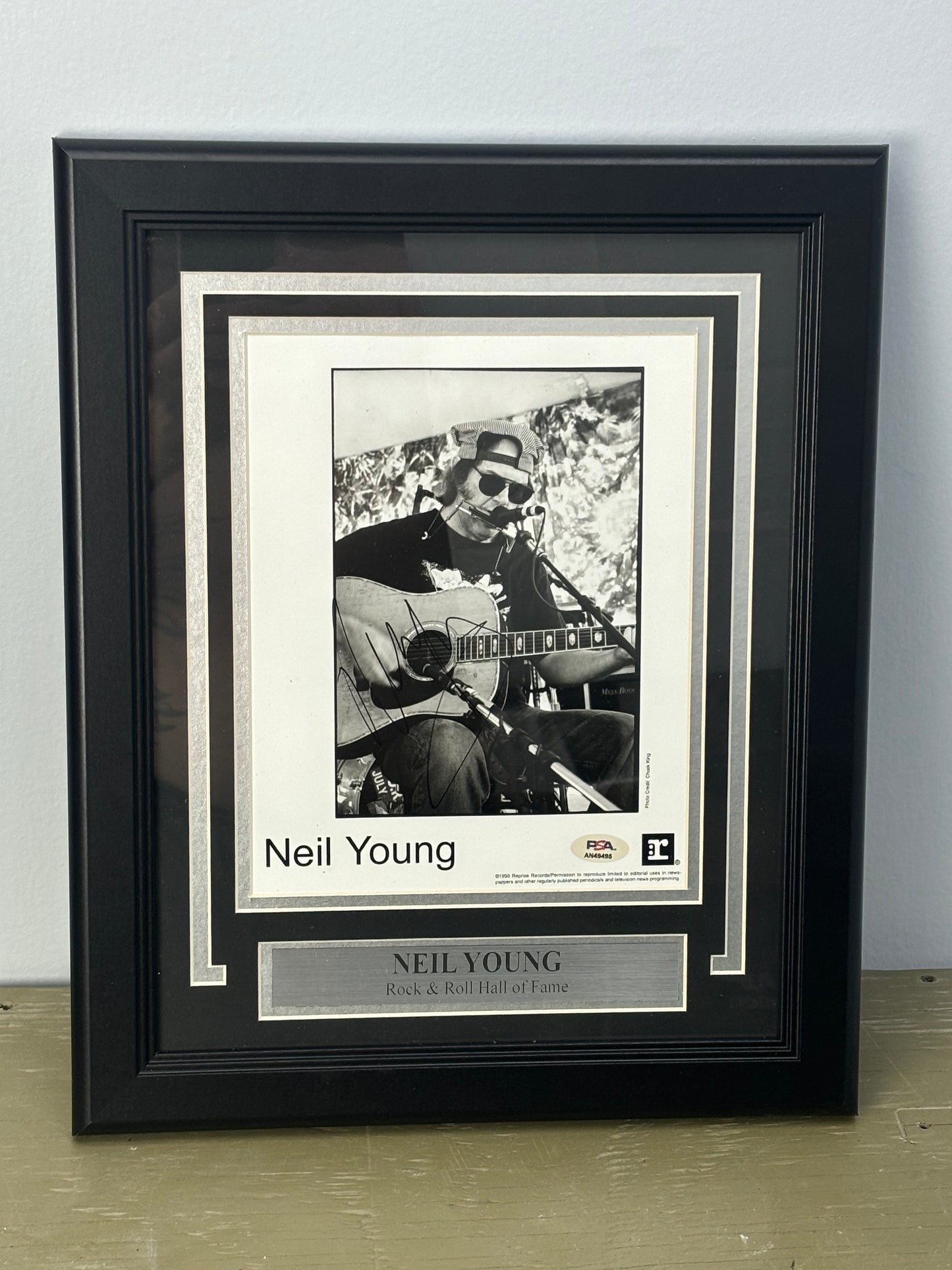 Framed & Autographed Neil Young Photograph with COA