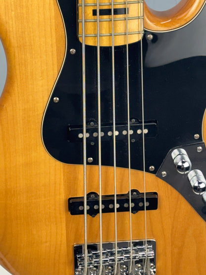 Squier Vintage Modified Jazz Bass V – Natural – Maple Block Inlays – Excellent