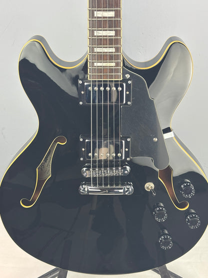D’Angelico Premier USA DC Semi-Hollow – Black – Original Case – 2017