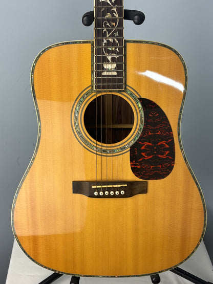 Sigma Dreadnought Acoustic-Electric Guitar – Abalone Inlay – Gloss Natural – Excellent