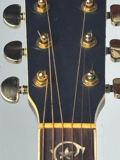 Sigma Dreadnought Acoustic-Electric Guitar – Abalone Inlay – Gloss Natural – Excellent