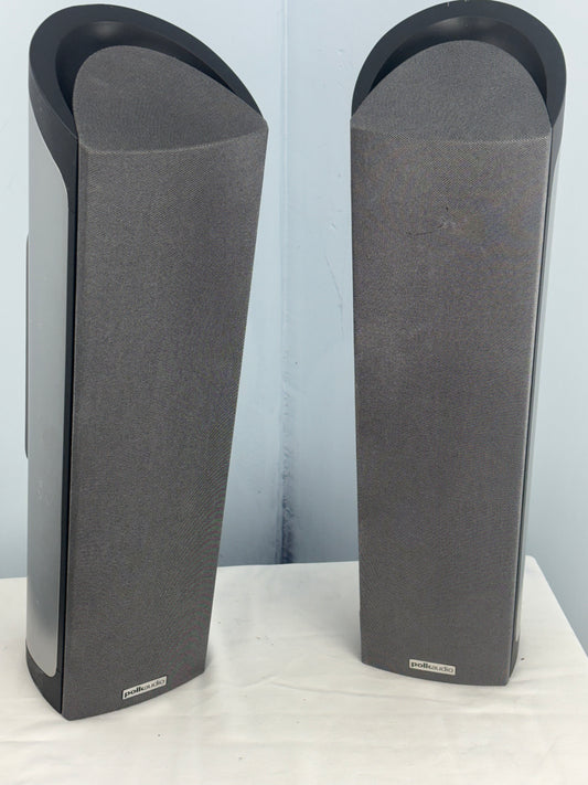 Polk Audio RM30 Speakers – Silver w/ Gray Grilles – Clean & Tested