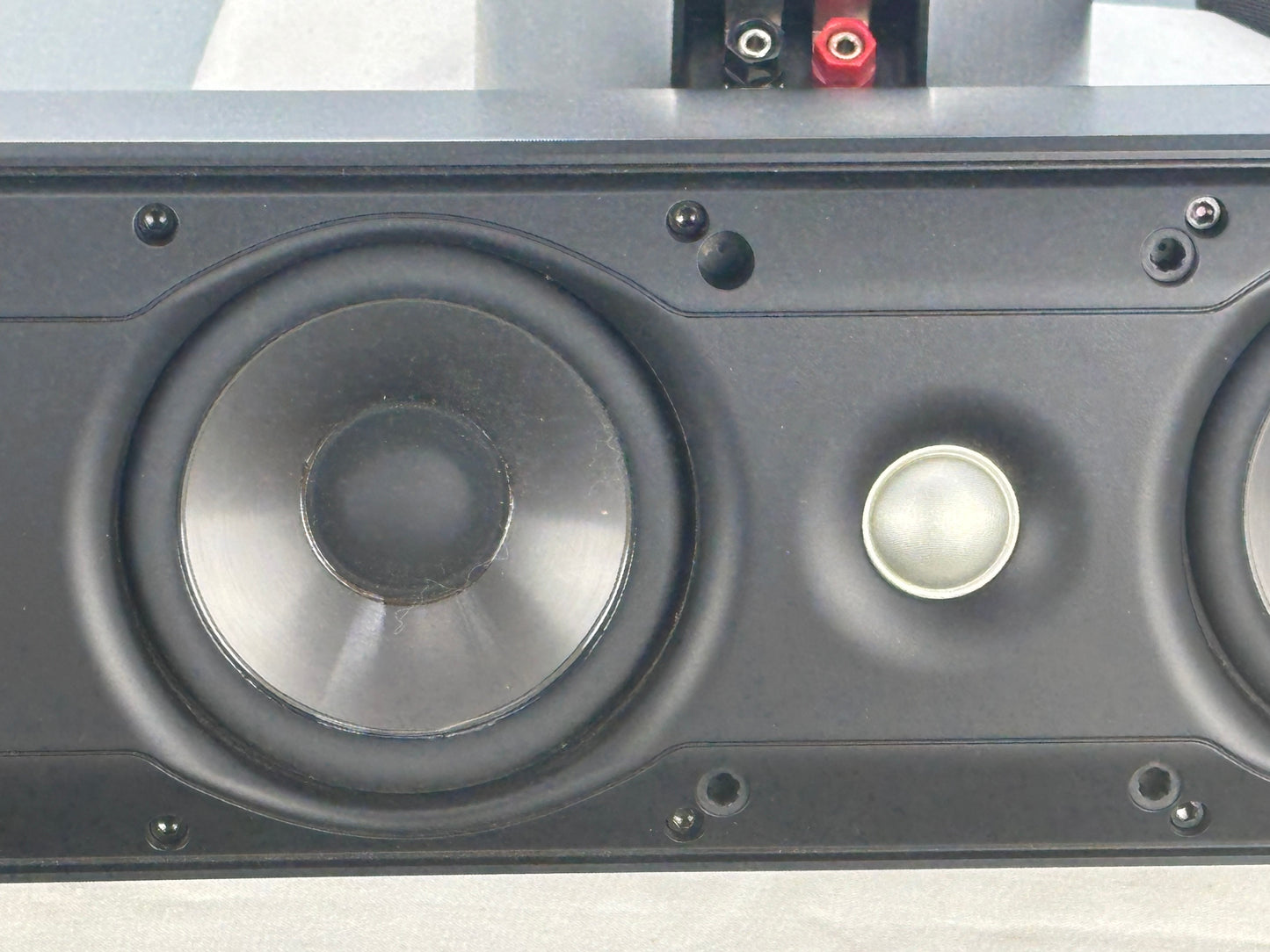 Polk Audio RM30 Speakers – Silver w/ Gray Grilles – Clean & Tested