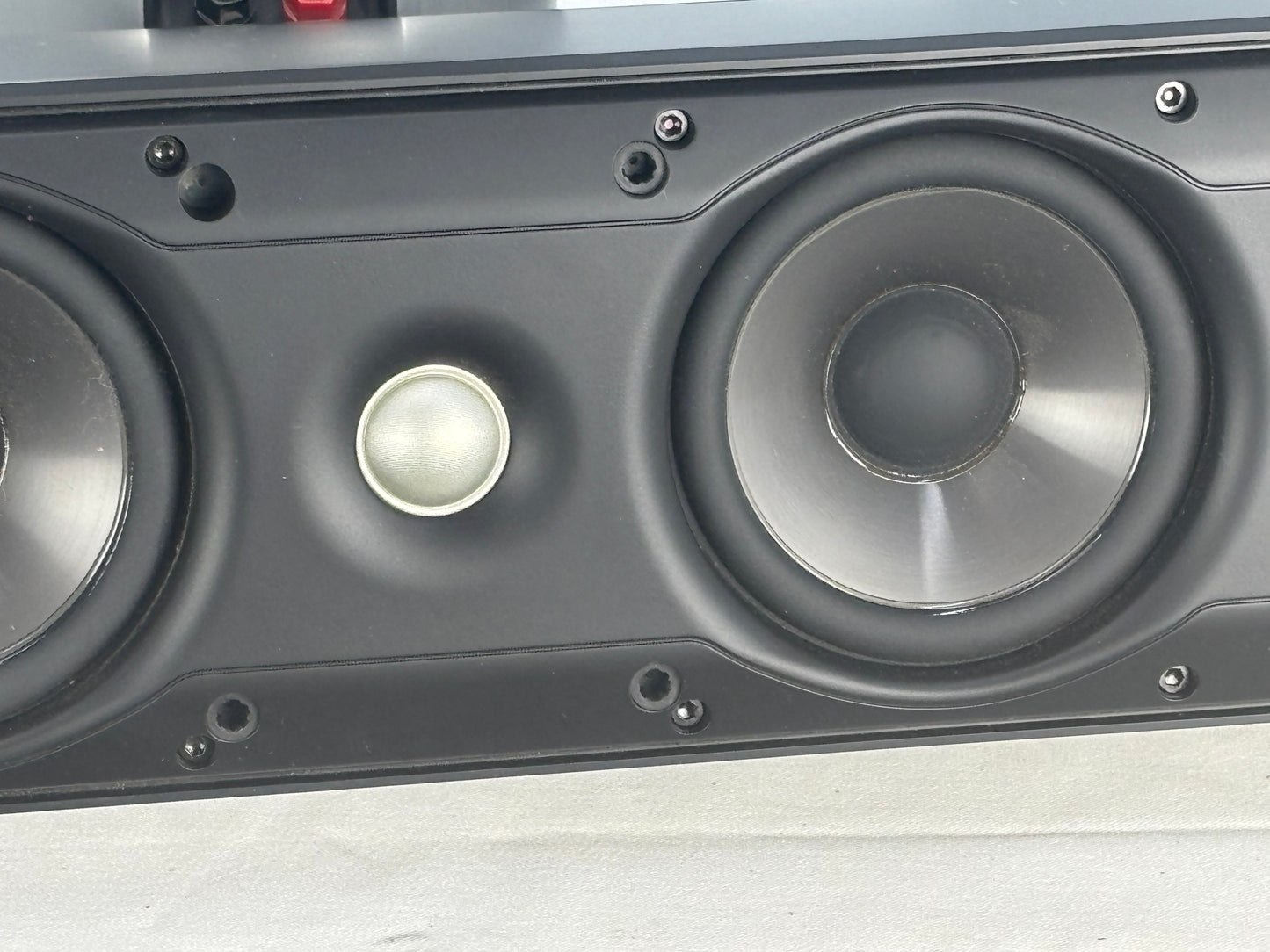 Polk Audio RM30 Speakers – Silver w/ Gray Grilles – Clean & Tested