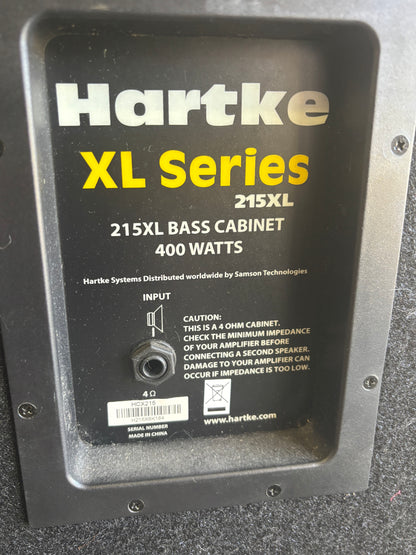 Hartke 215XL Bass Cabinet – Dual 15″ Aluminum Cones – Deep, Punchy Bass