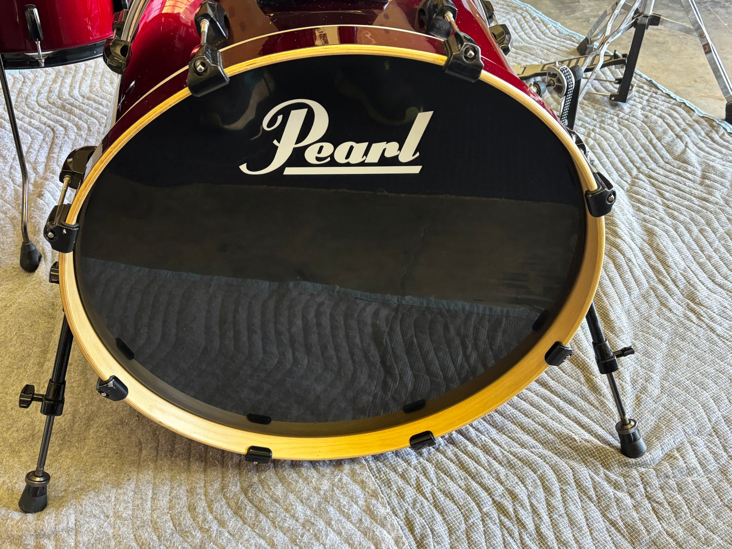 Pearl Vision 4-Piece Drum Kit – Red Lacquer – Excellent Condition – Extras Included