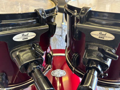 Pearl Vision 4-Piece Drum Kit – Red Lacquer – Excellent Condition – Extras Included