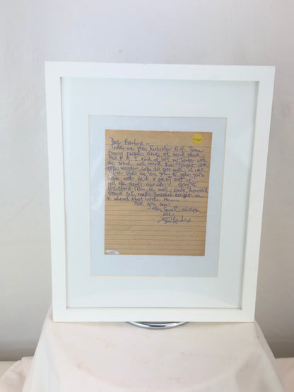 Framed Hand Written Jimi Hendrix Note - Reproduction